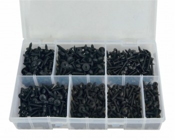 Assorted Black Self Tapping Flanged Pozi Screws (700)